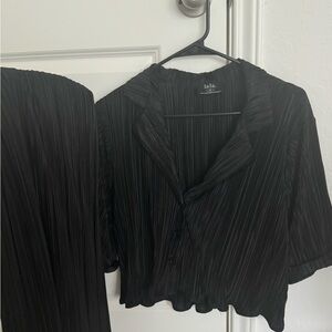 New without tag! Black Plisse Skirt Set
